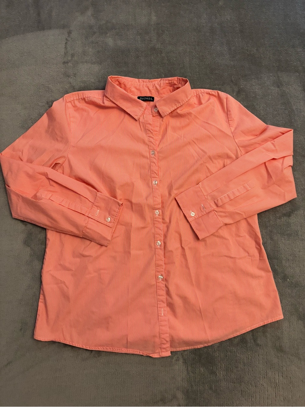 George Coral-Striped Button Shirt